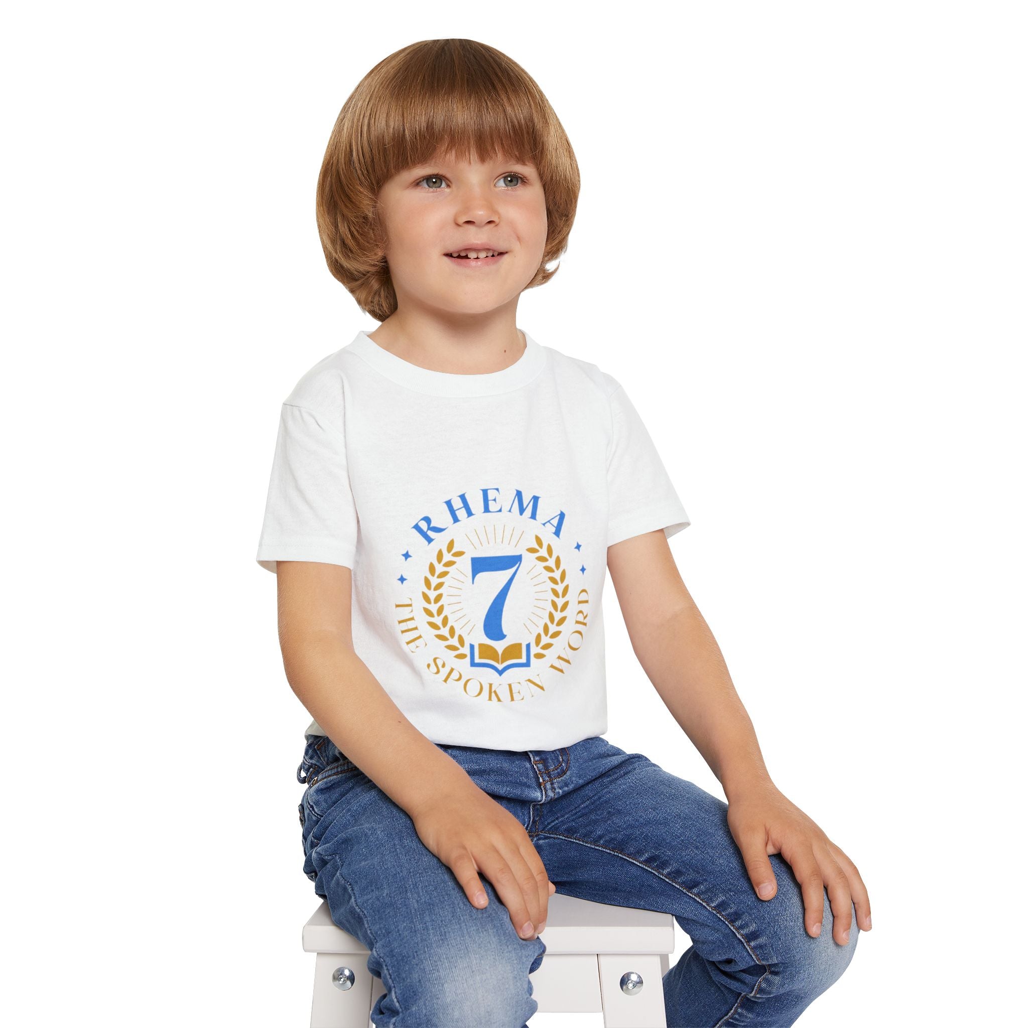 Heavy Cotton Toddler T-shirt, Soft and Stylish Tee for Eco-conscious Kids, Gildan 5100P, Soft Rib Collar, Comfort Fit, White Color Variant,