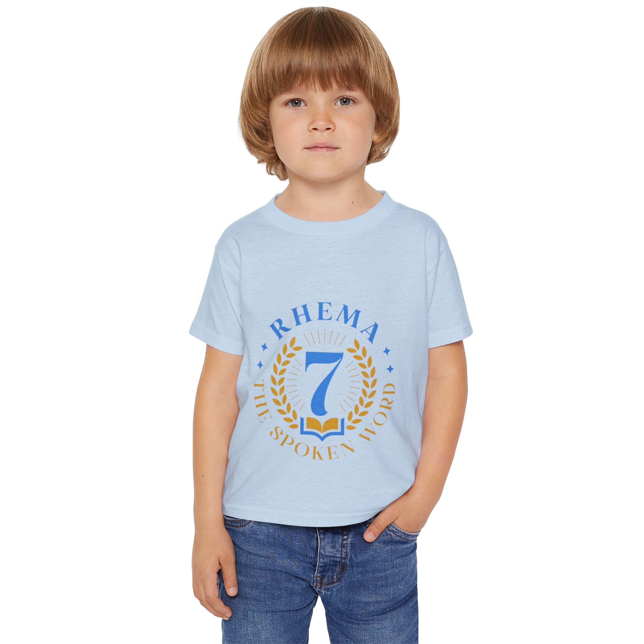 Heavy Cotton Toddler T-shirt, Soft and Stylish Tee for Eco-conscious Kids, Gildan 5100P, Soft Rib Collar, Comfort Fit, White Color Variant,