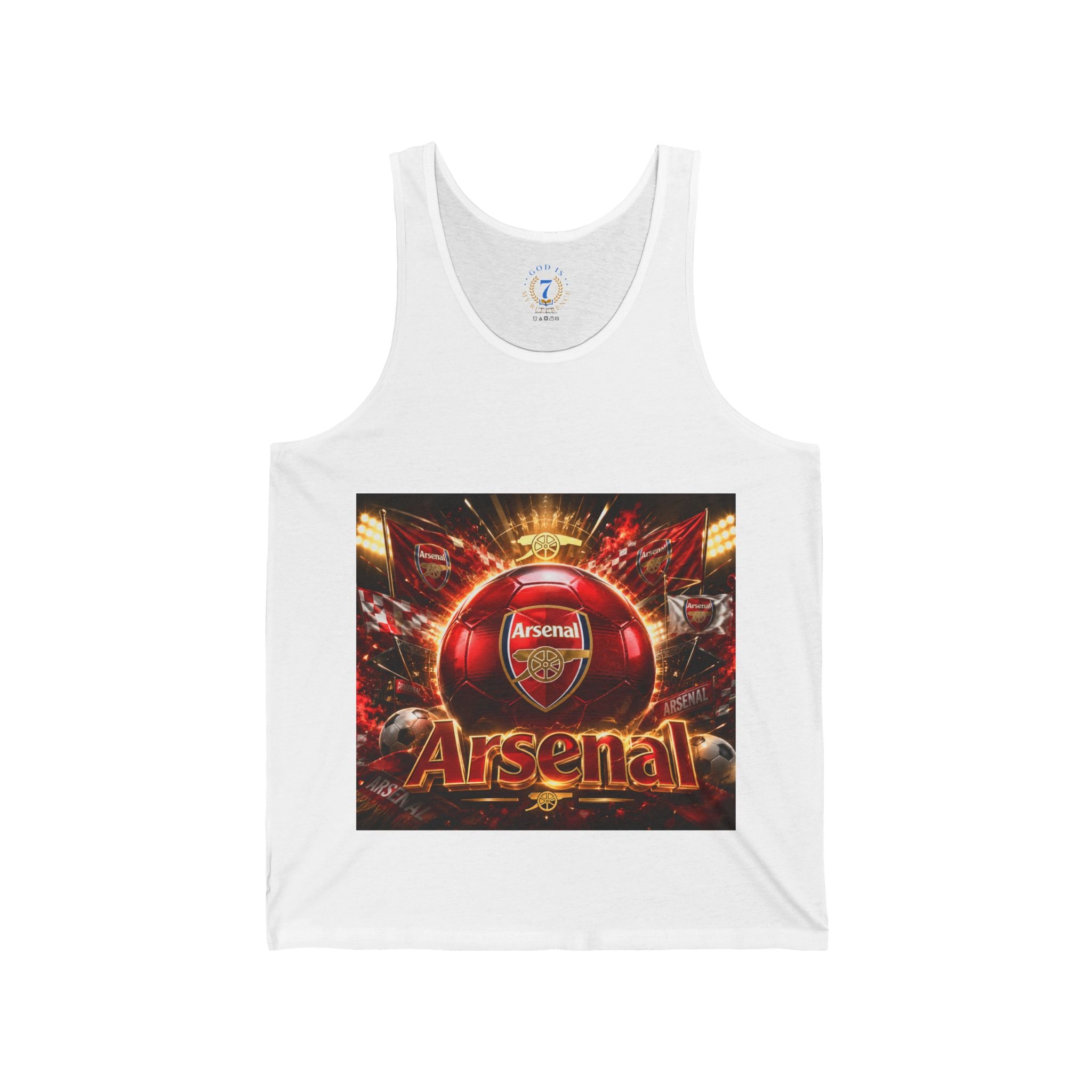 Arsenal Football Tank Top — Red Crest Graphic Soccer Fan Sleeveless Shirt