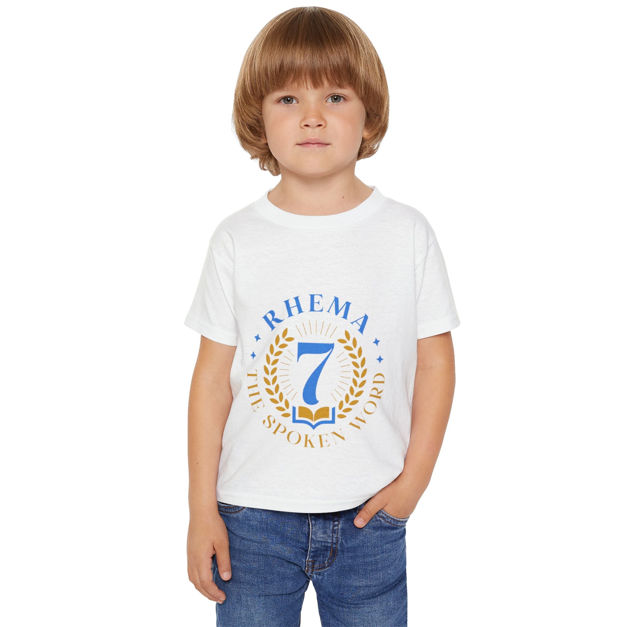 Heavy Cotton Toddler T-shirt, Soft and Stylish Tee for Eco-conscious Kids, Gildan 5100P, Soft Rib Collar, Comfort Fit, White Color Variant,