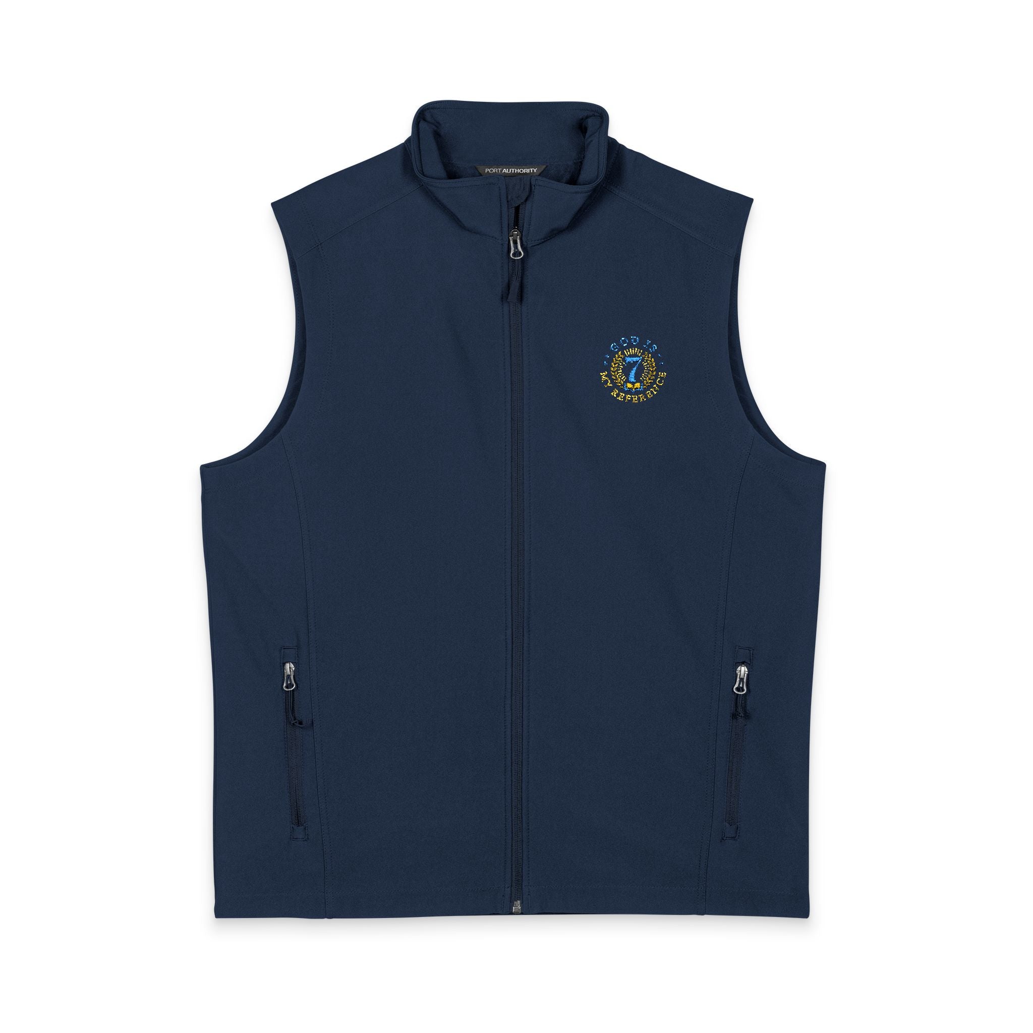 Embroidered Compass Soft Shell Vest — Men's Lightweight Outdoor Layer