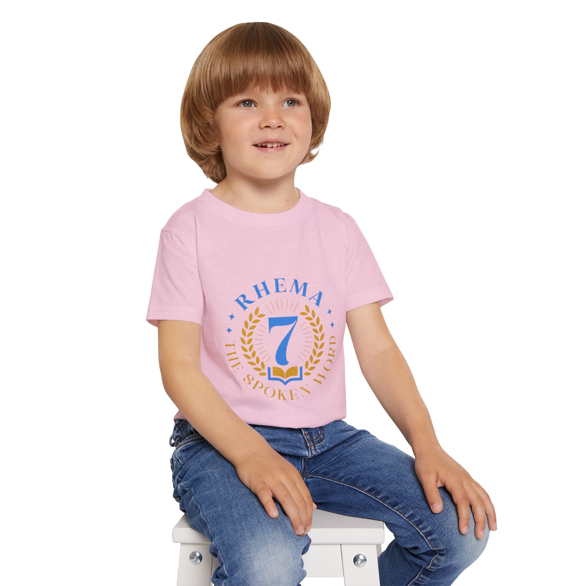 Heavy Cotton Toddler T-shirt, Soft and Stylish Tee for Eco-conscious Kids, Gildan 5100P, Soft Rib Collar, Comfort Fit, White Color Variant,