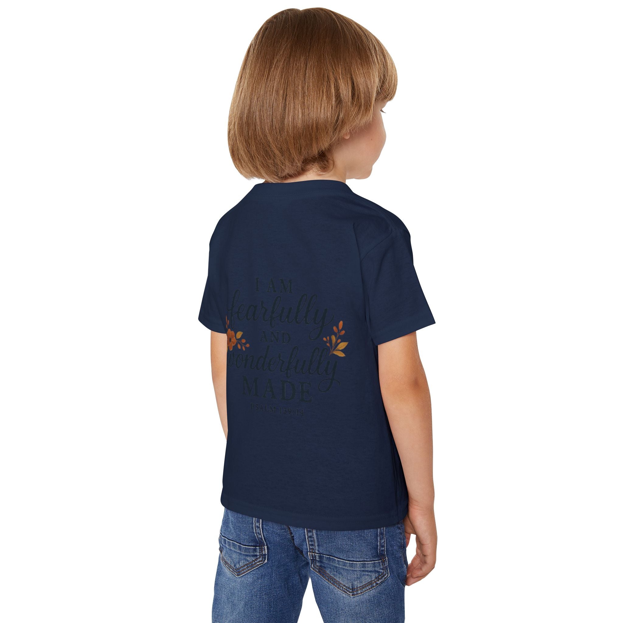 Heavy Cotton Toddler T-shirt, Soft and Stylish Tee for Eco-conscious Kids, Gildan 5100P, Soft Rib Collar, Comfort Fit, White Color Variant,