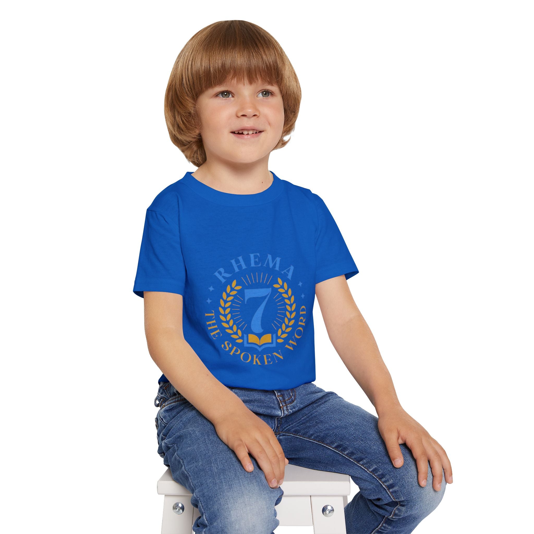 Heavy Cotton Toddler T-shirt, Soft and Stylish Tee for Eco-conscious Kids, Gildan 5100P, Soft Rib Collar, Comfort Fit, White Color Variant,
