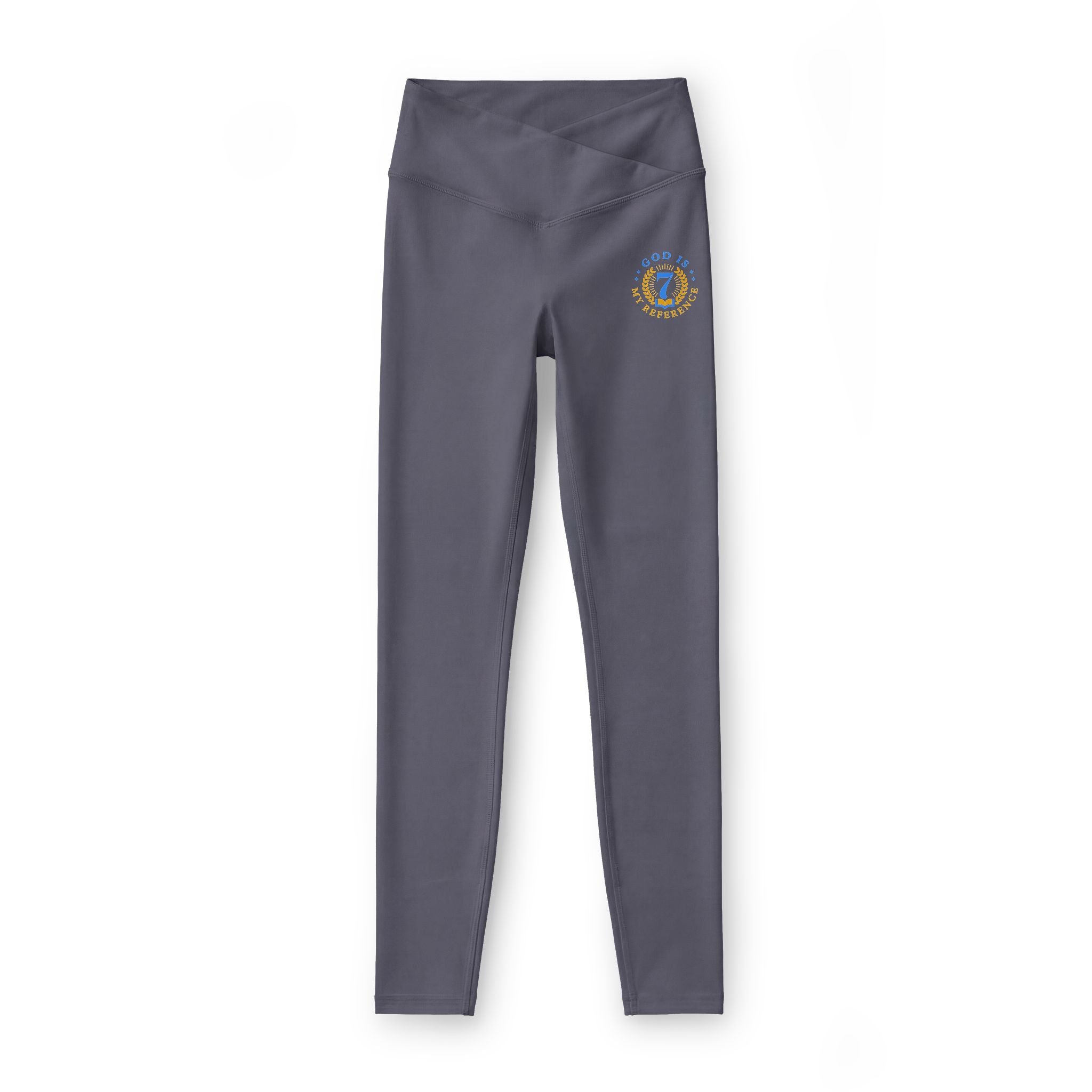 Luxe V-Waist Leggings with Gold Crest