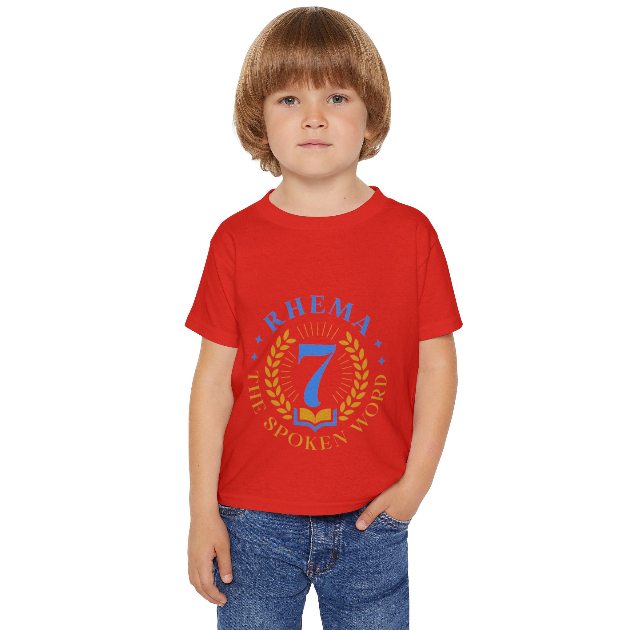 Heavy Cotton Toddler T-shirt, Soft and Stylish Tee for Eco-conscious Kids, Gildan 5100P, Soft Rib Collar, Comfort Fit, White Color Variant,
