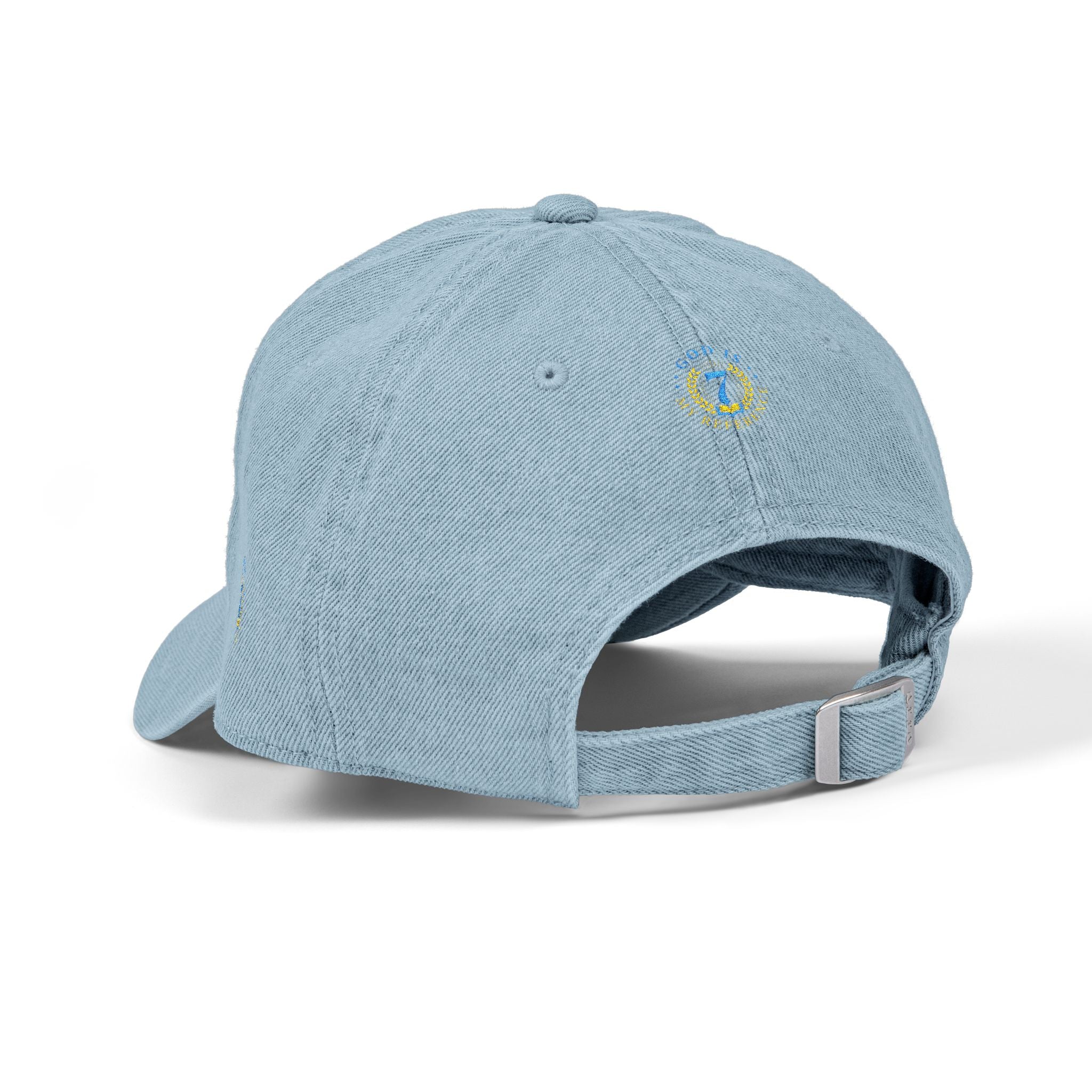 Embroidered Denim Hat, Customizable Baseball Cap for Daily Wear, Vintage Look, Adjustable Strap, 100% Cotton, Unstructured, Low-Profile,