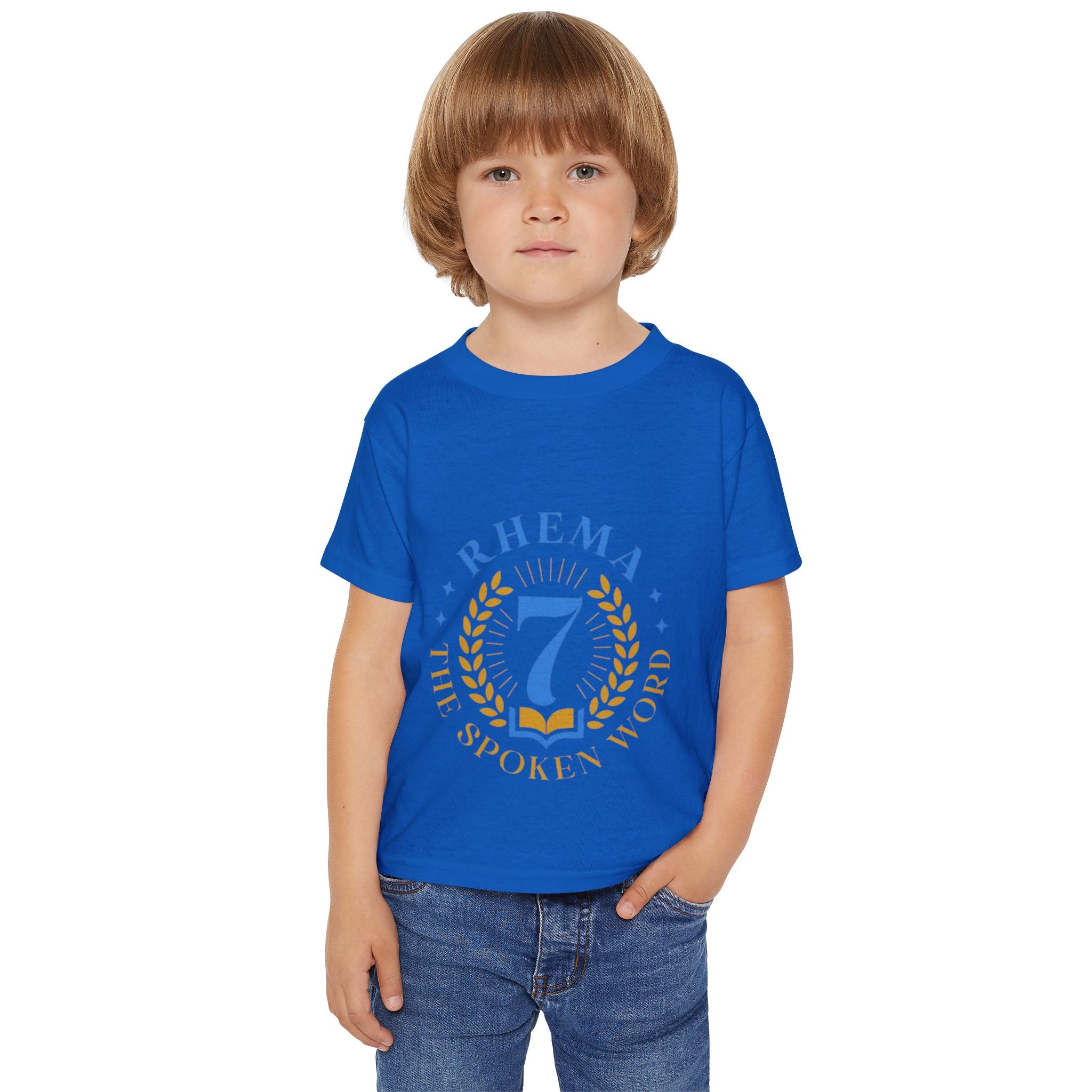 Heavy Cotton Toddler T-shirt, Soft and Stylish Tee for Eco-conscious Kids, Gildan 5100P, Soft Rib Collar, Comfort Fit, White Color Variant,