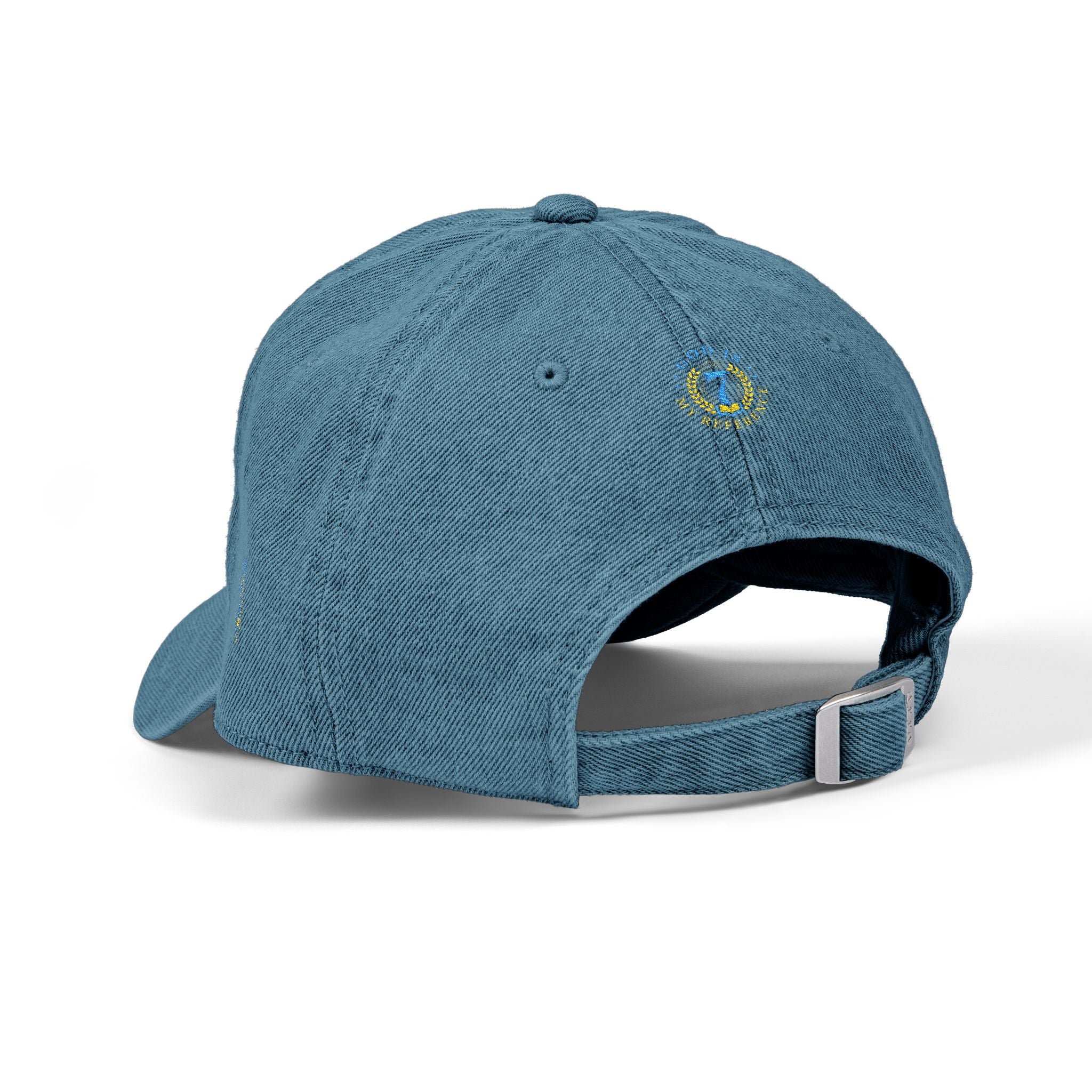 Embroidered Denim Hat, Customizable Baseball Cap for Daily Wear, Vintage Look, Adjustable Strap, 100% Cotton, Unstructured, Low-Profile,