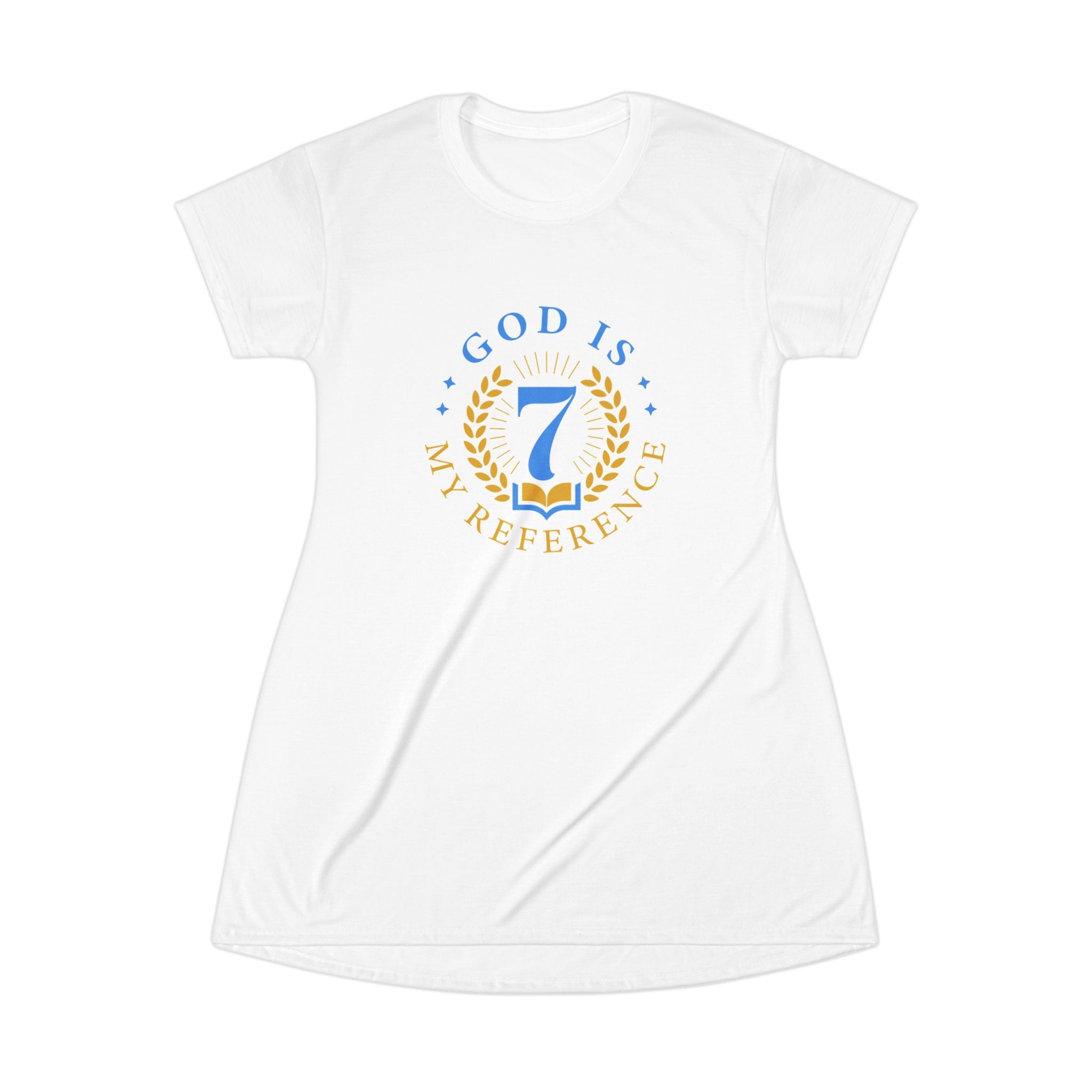 Faith-Inspired T-Shirt Dress — "God Is My Reference" Christian Graphic Dress