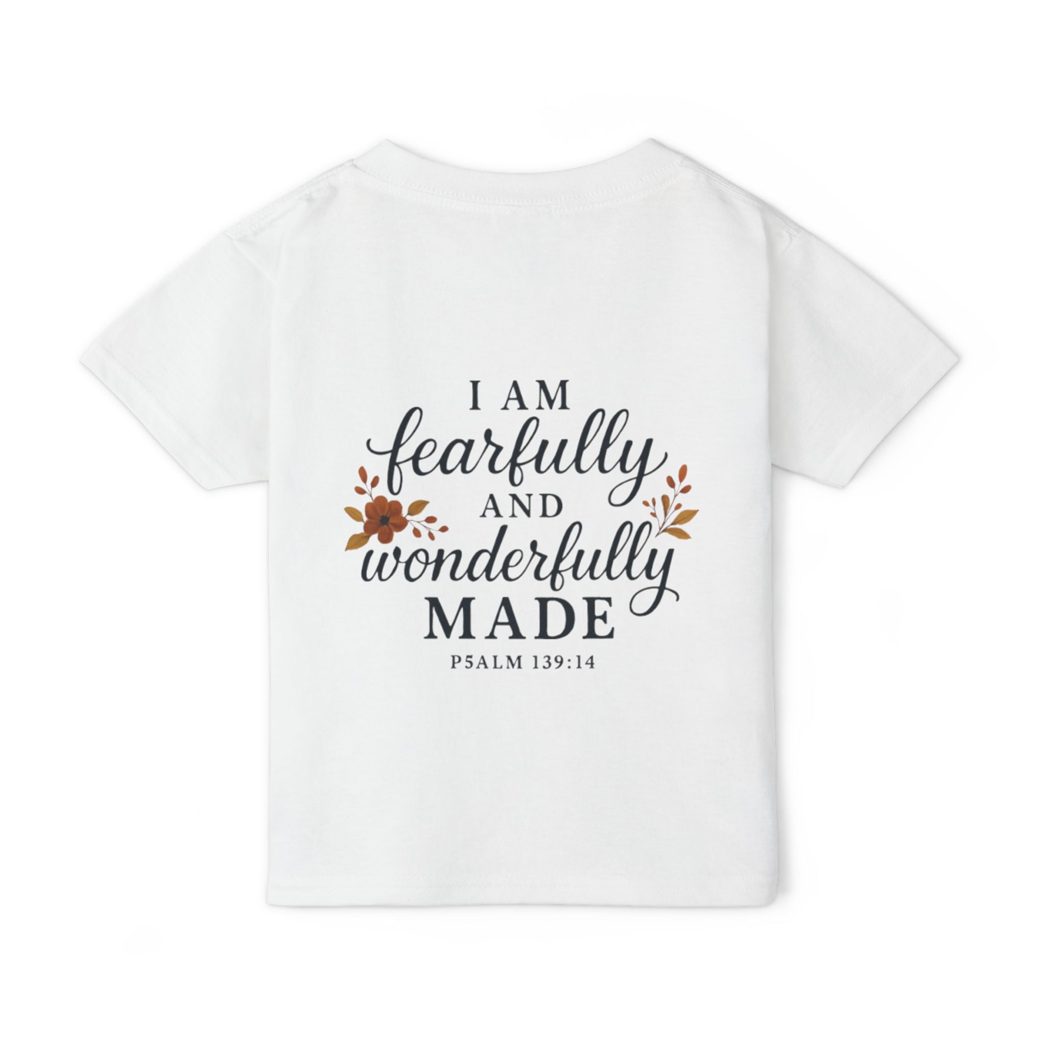 Heavy Cotton Toddler T-shirt, Soft and Stylish Tee for Eco-conscious Kids, Gildan 5100P, Soft Rib Collar, Comfort Fit, White Color Variant,