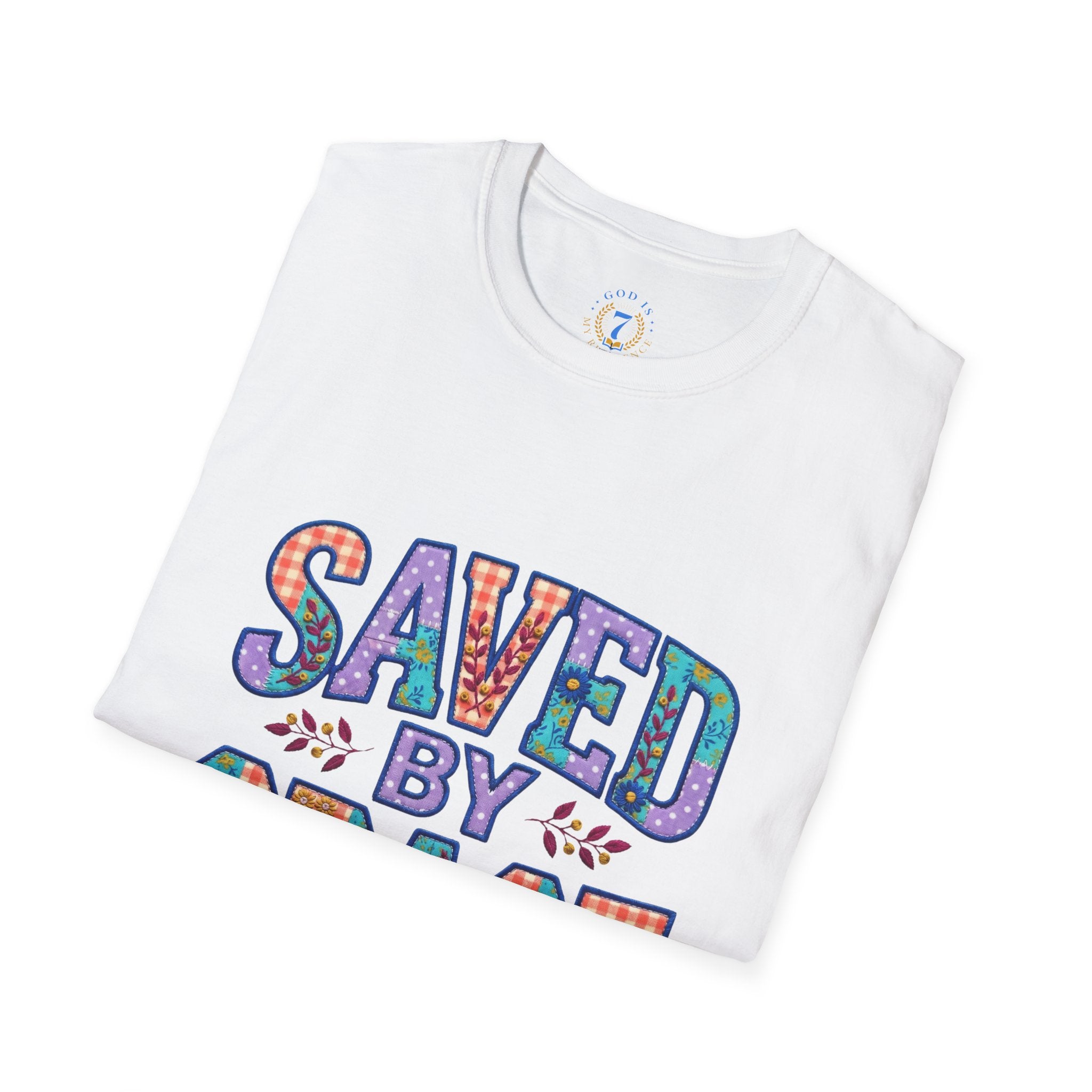 Saved by Grace T-Shirt — Floral Christian Faith Tee