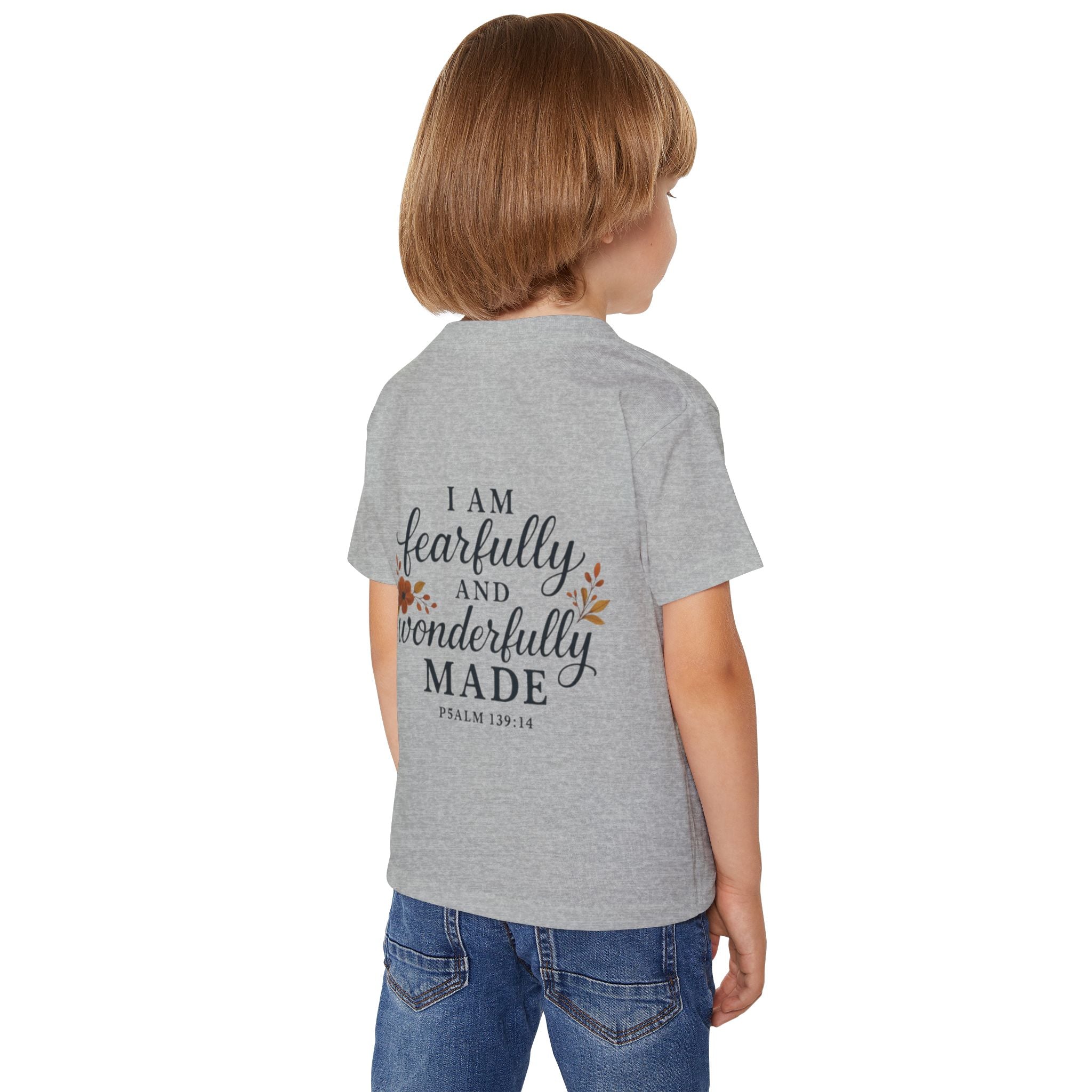 Heavy Cotton Toddler T-shirt, Soft and Stylish Tee for Eco-conscious Kids, Gildan 5100P, Soft Rib Collar, Comfort Fit, White Color Variant,