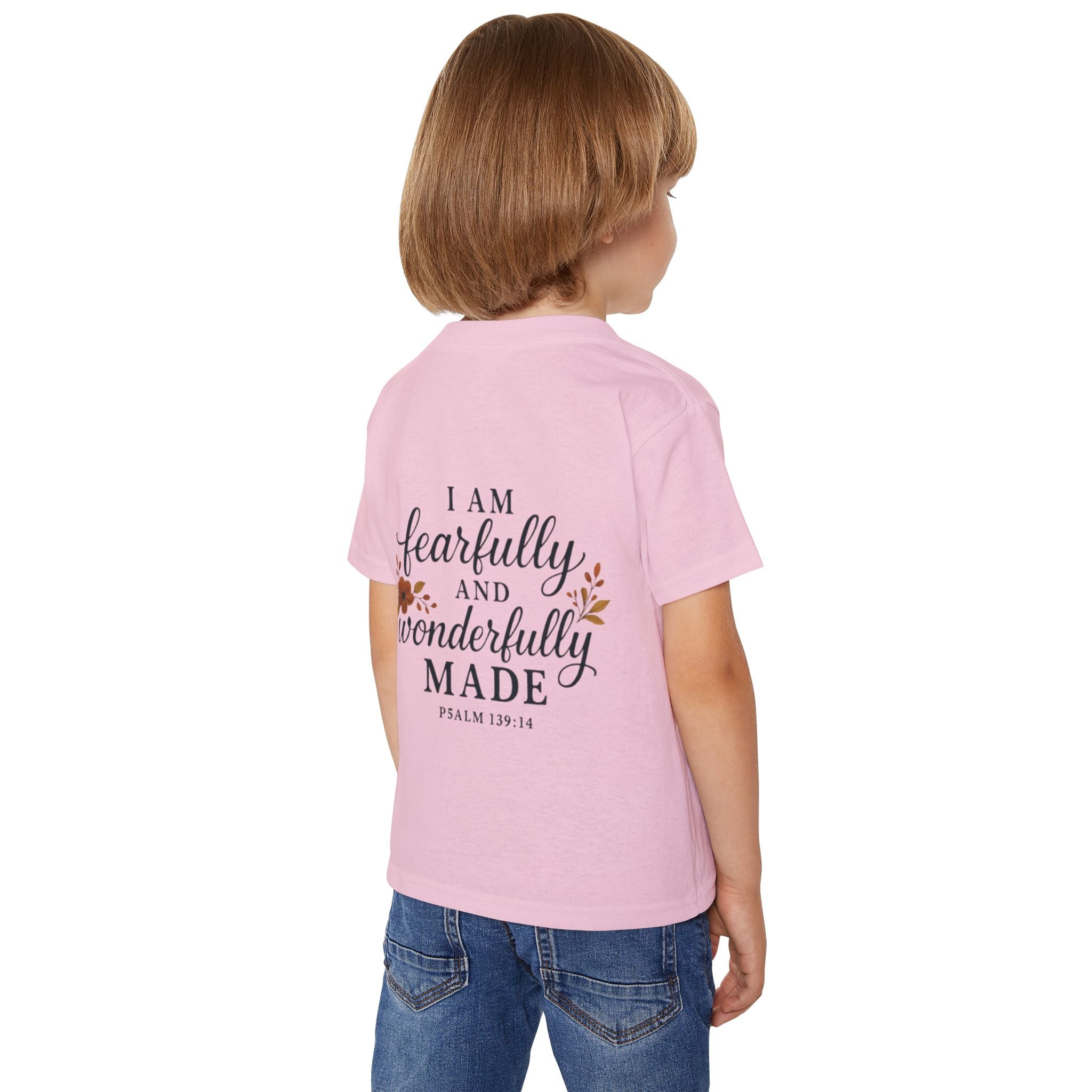 Heavy Cotton Toddler T-shirt, Soft and Stylish Tee for Eco-conscious Kids, Gildan 5100P, Soft Rib Collar, Comfort Fit, White Color Variant,