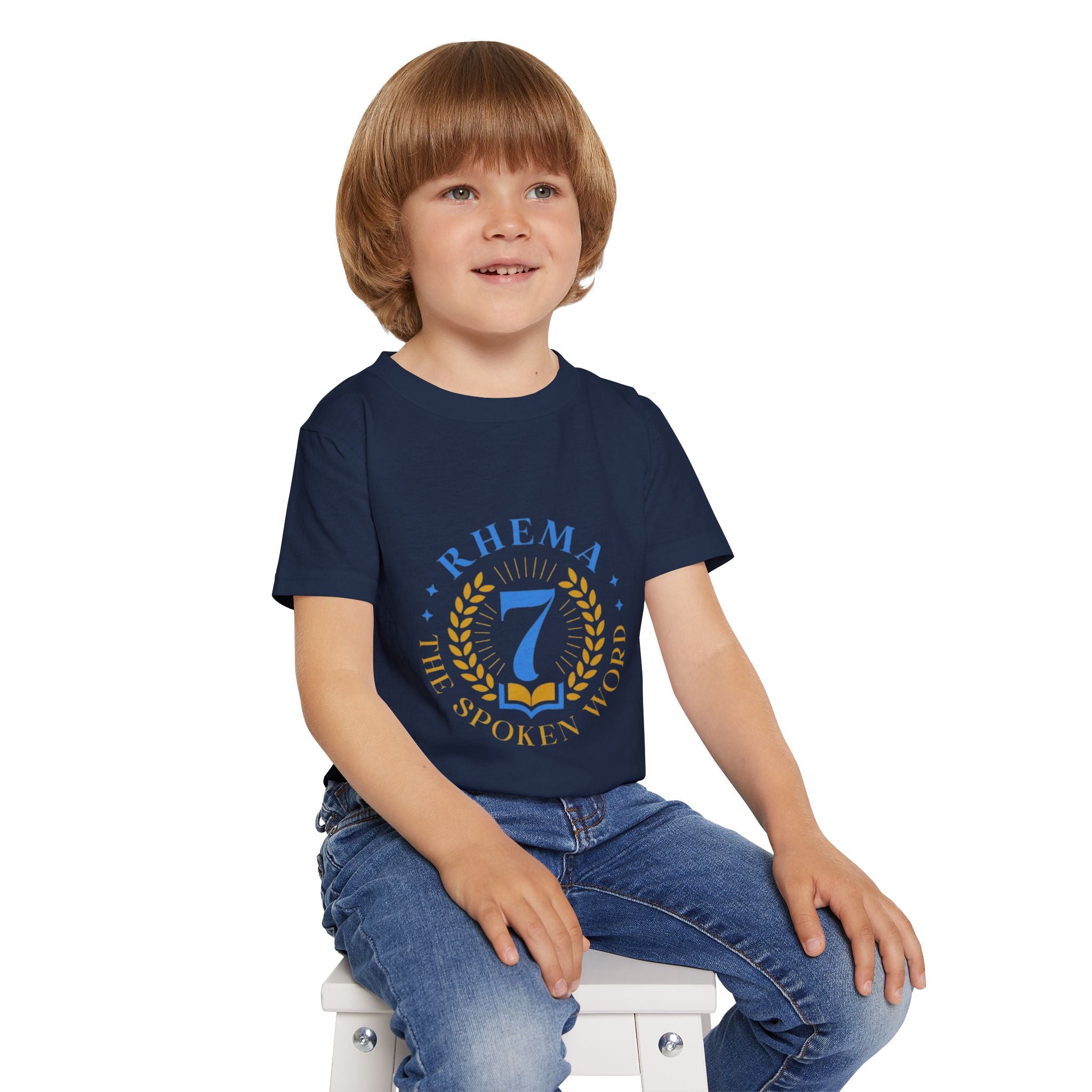 Heavy Cotton Toddler T-shirt, Soft and Stylish Tee for Eco-conscious Kids, Gildan 5100P, Soft Rib Collar, Comfort Fit, White Color Variant,