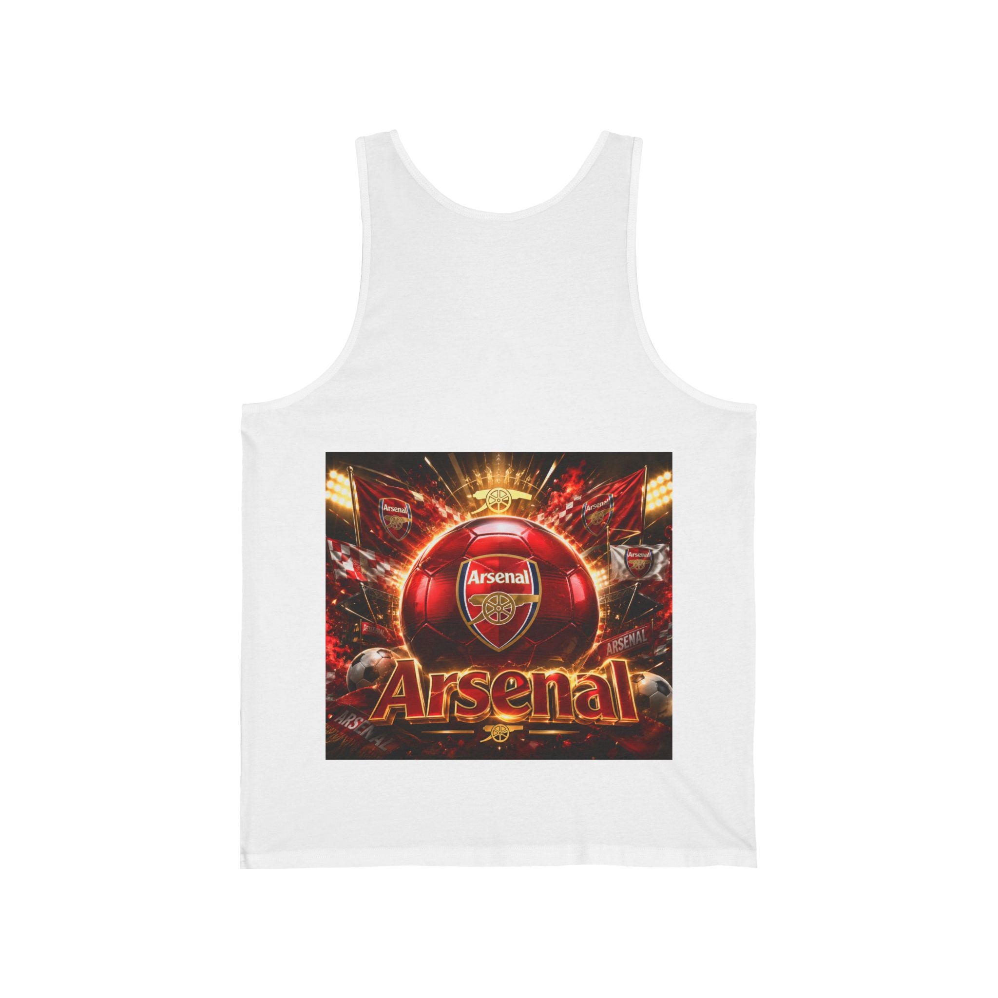 Arsenal Football Tank Top — Red Crest Graphic Soccer Fan Sleeveless Shirt