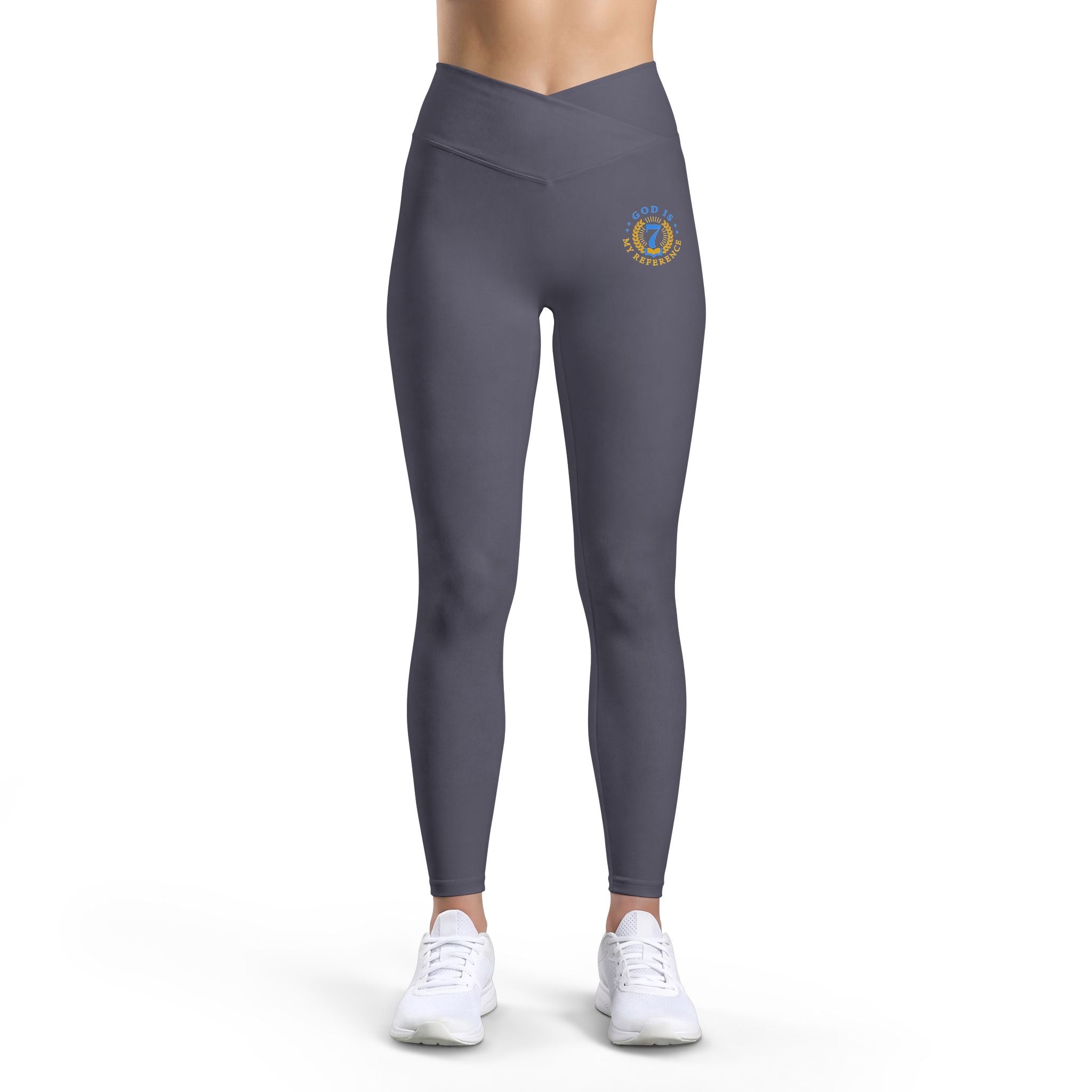 Luxe V-Waist Leggings with Gold Crest