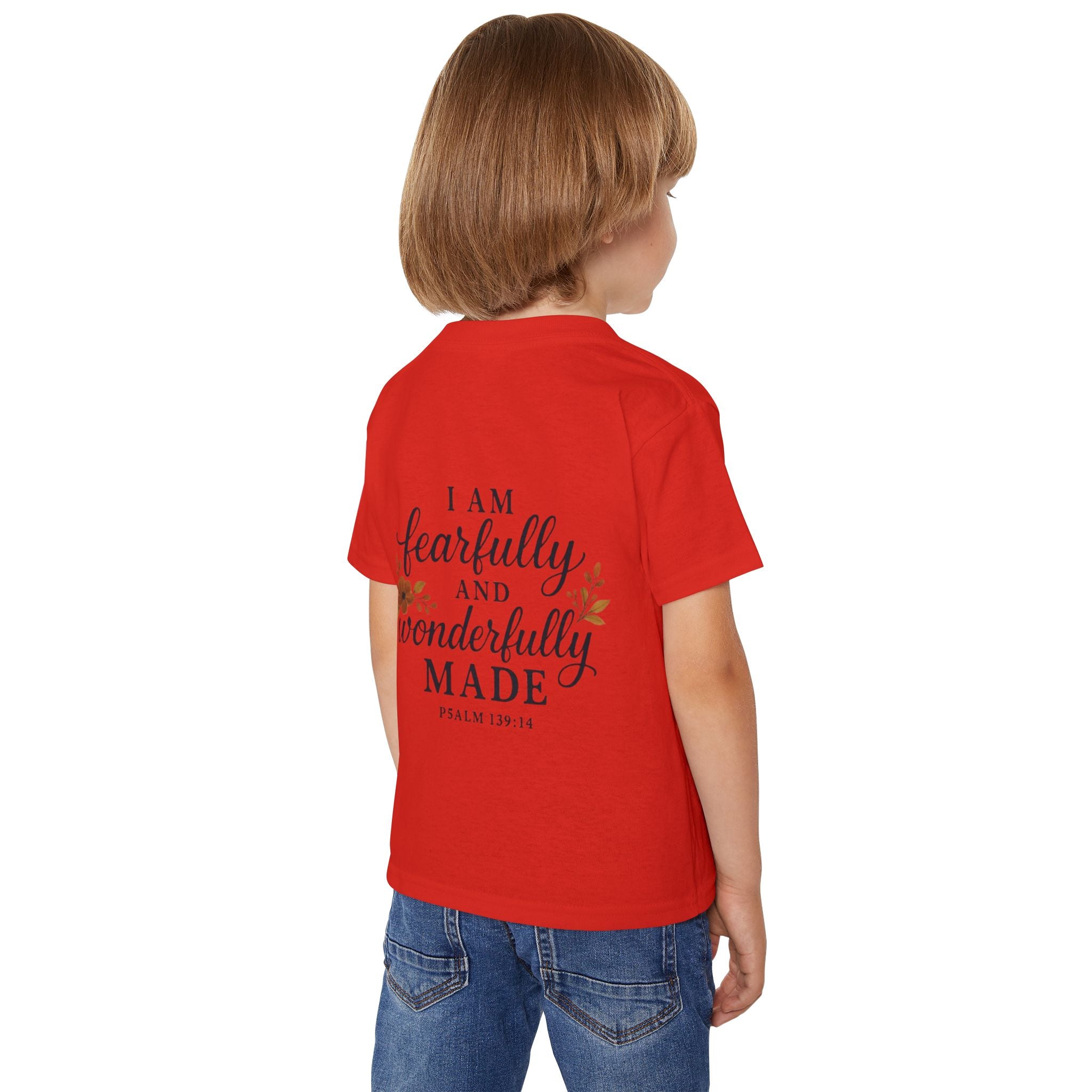 Heavy Cotton Toddler T-shirt, Soft and Stylish Tee for Eco-conscious Kids, Gildan 5100P, Soft Rib Collar, Comfort Fit, White Color Variant,