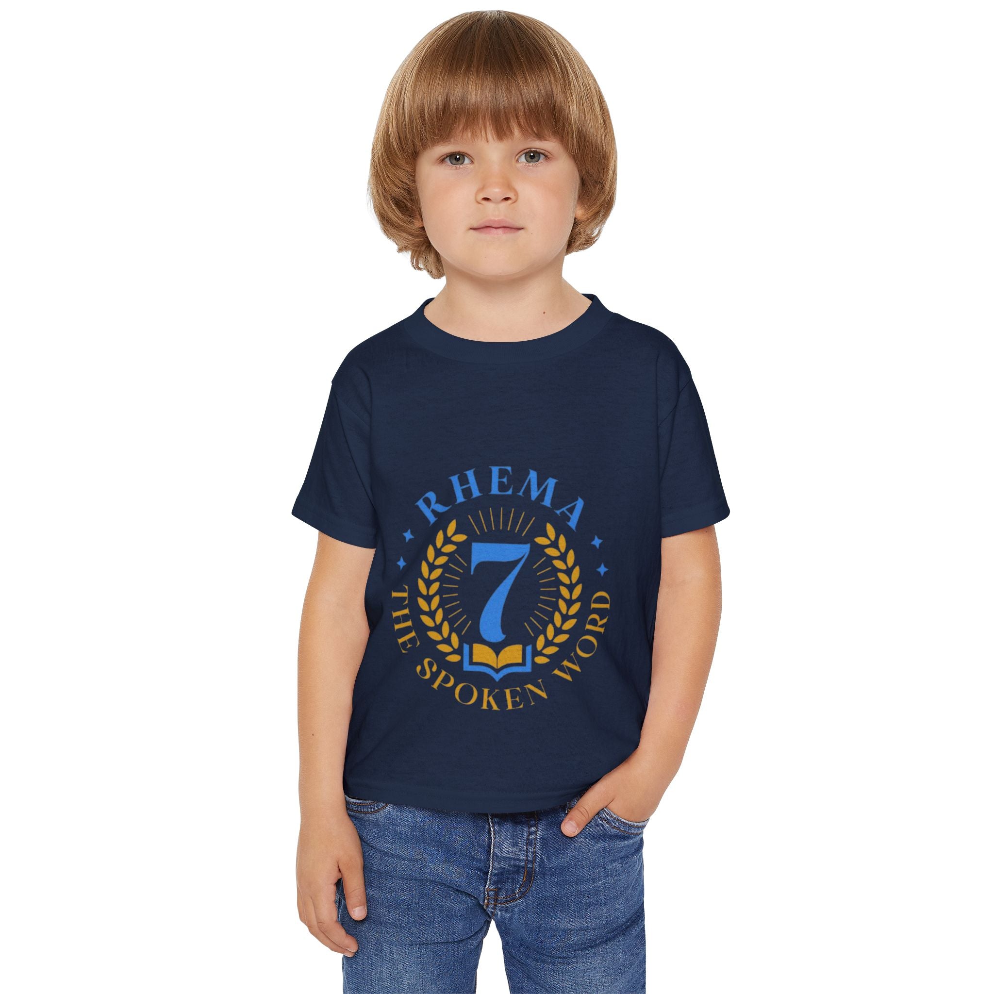 Heavy Cotton Toddler T-shirt, Soft and Stylish Tee for Eco-conscious Kids, Gildan 5100P, Soft Rib Collar, Comfort Fit, White Color Variant,