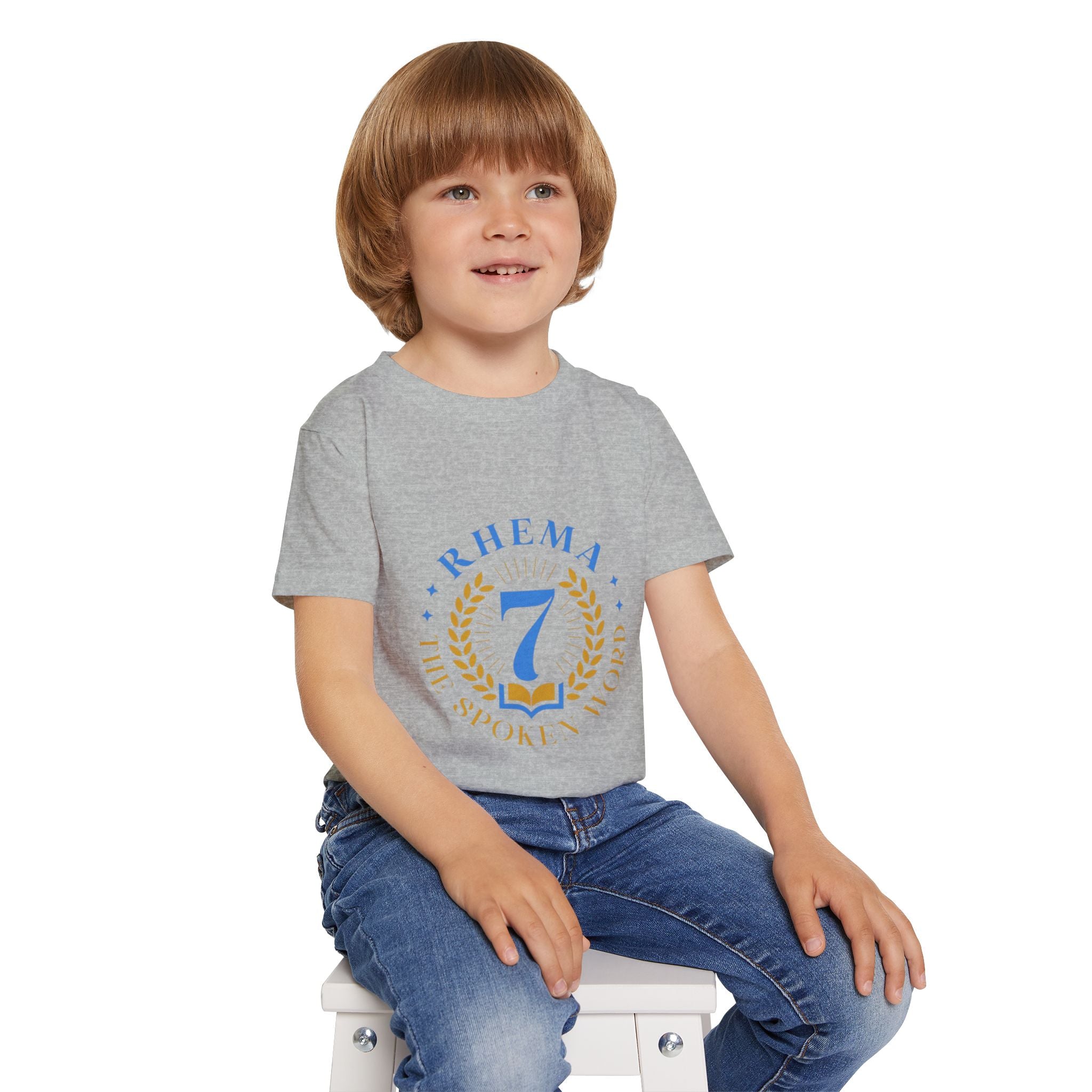 Heavy Cotton Toddler T-shirt, Soft and Stylish Tee for Eco-conscious Kids, Gildan 5100P, Soft Rib Collar, Comfort Fit, White Color Variant,