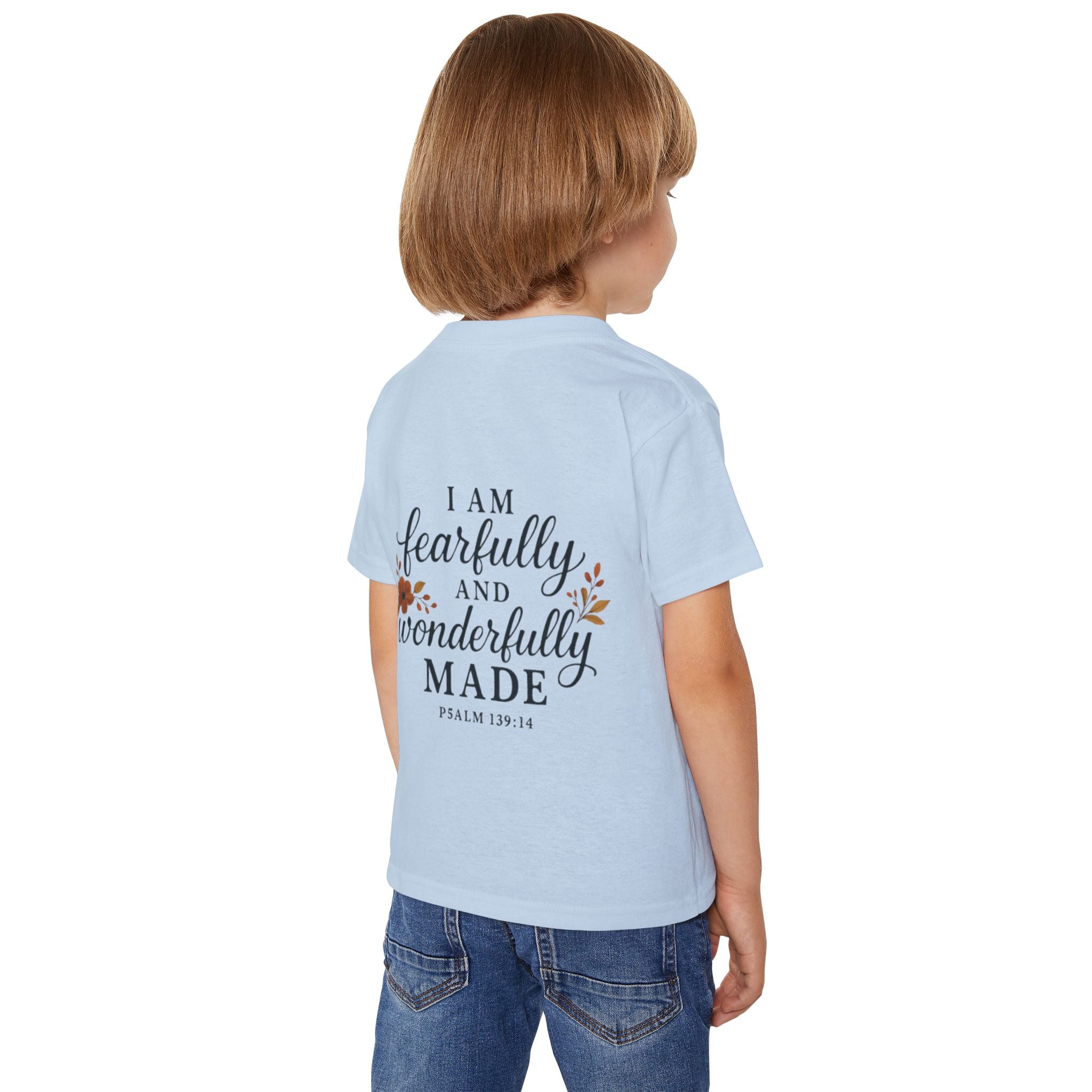 Heavy Cotton Toddler T-shirt, Soft and Stylish Tee for Eco-conscious Kids, Gildan 5100P, Soft Rib Collar, Comfort Fit, White Color Variant,