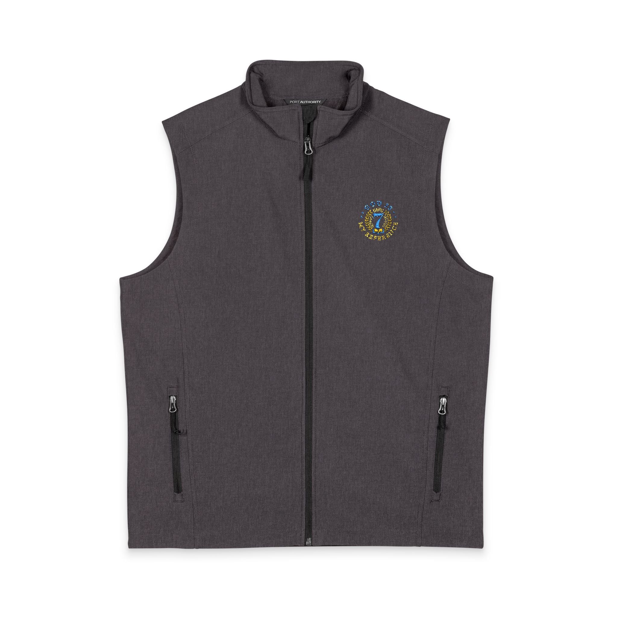 Embroidered Compass Soft Shell Vest — Men's Lightweight Outdoor Layer